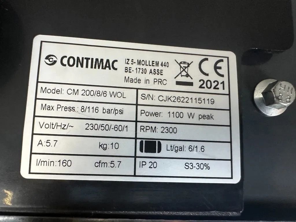 Kompressor des Typs Sonstige COMPRESSOR Contimac CM 200/8/6 WOL 1.5 PK 150 L / min 8 Bar Olie, Neumaschine in VEEN (Bild 3)