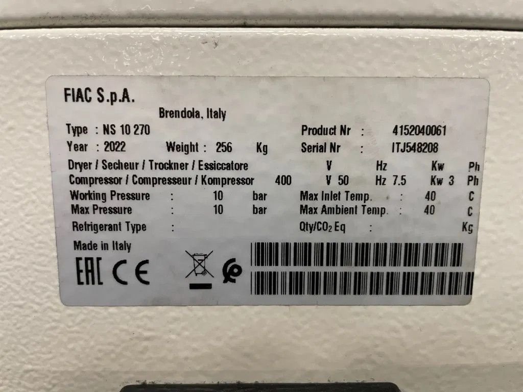 Kompressor tip Sonstige Fiac New Silver 10 / 270 Silent 7.5 kW 860 L / min 10 bar Elektrische, Gebrauchtmaschine in VEEN (Poză 7)