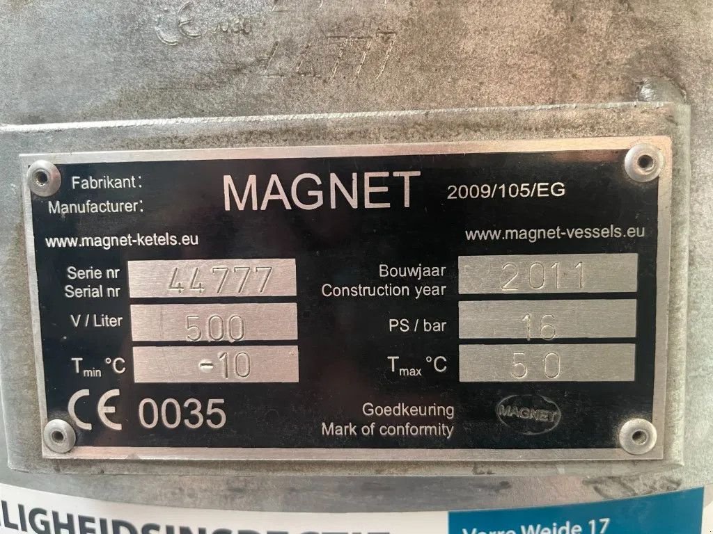 Kompressor Türe ait Sonstige Magnet 500L gegalvaniseerde verticale luchtketel 16 Bar, Gebrauchtmaschine içinde VEEN (resim 4)