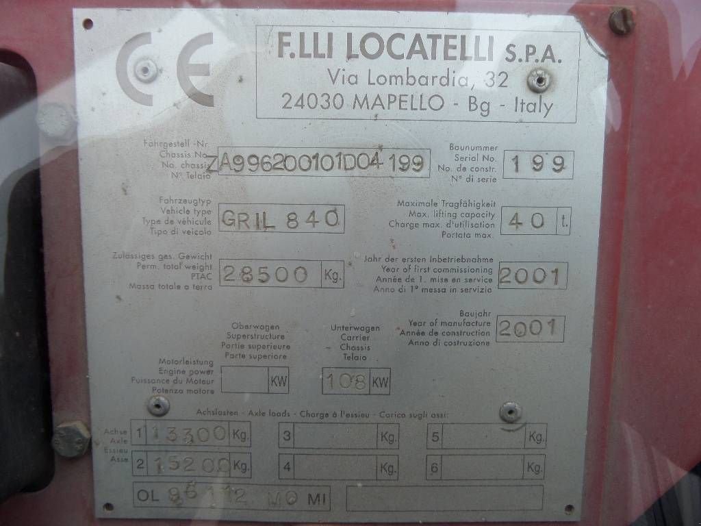 Kran del tipo Locatelli Gril 840, Gebrauchtmaschine en Rucphen (Imagen 7)