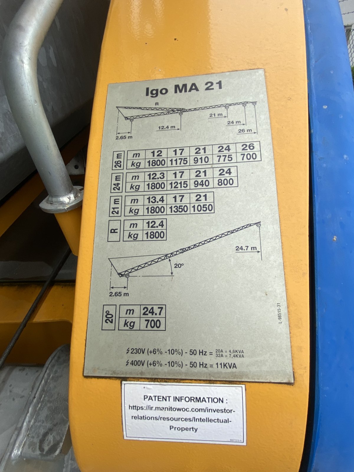 Kran typu Potain IGO MA 21, Gebrauchtmaschine v Hall in Tirol (Obrázek 3)