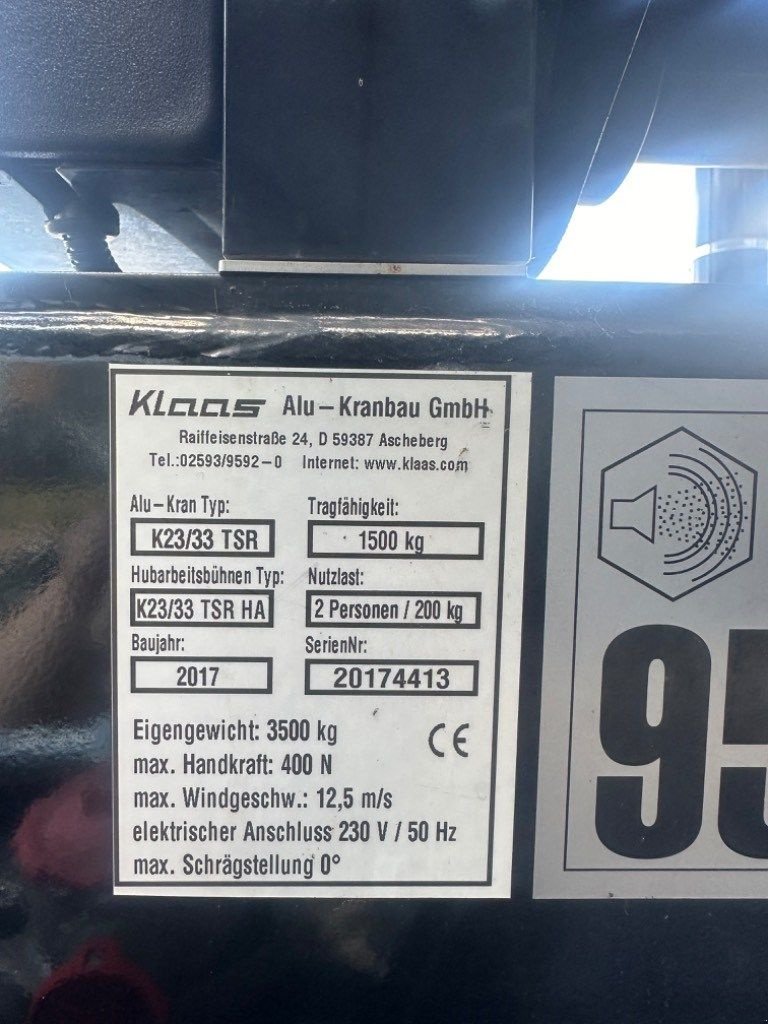 Kran от тип Sonstige Klaas K 23/33 TSR/ SOLD, Gebrauchtmaschine в WIJCHEN (Снимка 4)