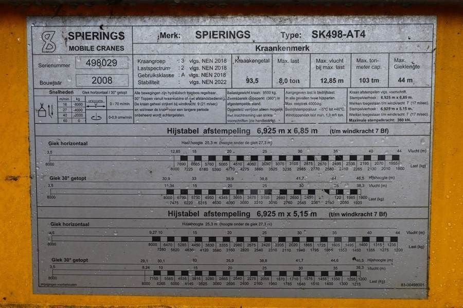 Kran του τύπου Spierings SK498-AT4 Diesel, 8x6x6 Drive, 8t Capacity, 44m Fl, Gebrauchtmaschine σε Groenlo (Φωτογραφία 7)