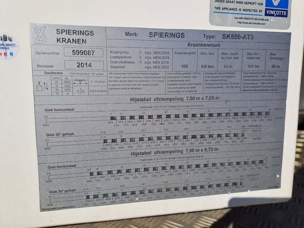 Kran typu Spierings SK599-AT5 (50m), Gebrauchtmaschine w Stabroek (Zdjęcie 10)