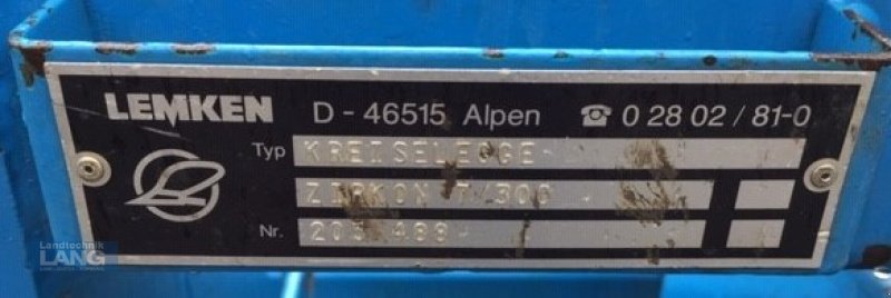 Kreiselegge van het type Lemken Zirkon 7/300, Gebrauchtmaschine in Rottenburg (Foto 3)