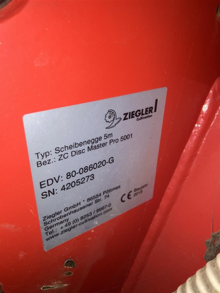 Kreiselegge tipa Ziegler Disc Master 5001, Gebrauchtmaschine u Glamsbjerg (Slika 5)