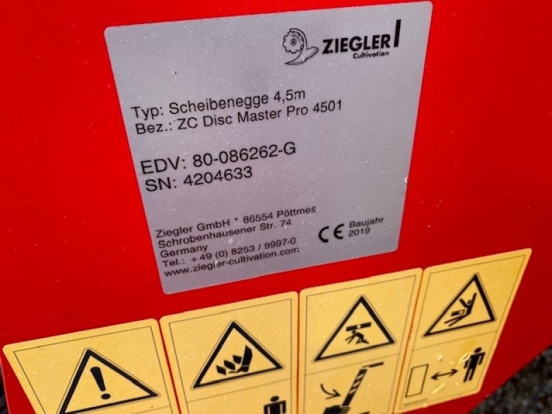 Kreiselegge typu Ziegler Disc Master Pro 4501 Ringpakkervalse, Gebrauchtmaschine w Ringe (Zdjęcie 4)