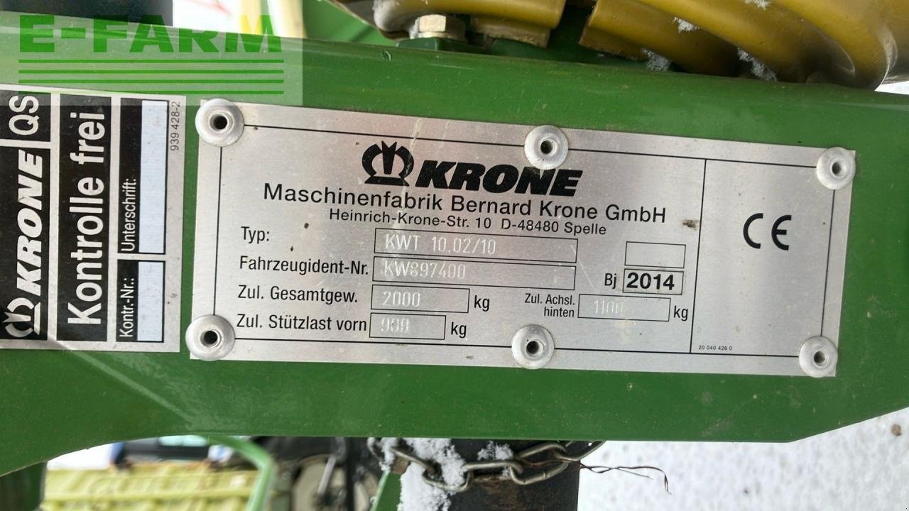 Kreiselheuer des Typs Krone Kreiselheuer  KWT 10.02/10, Gebrauchtmaschine in REDLHAM (Bild 10)