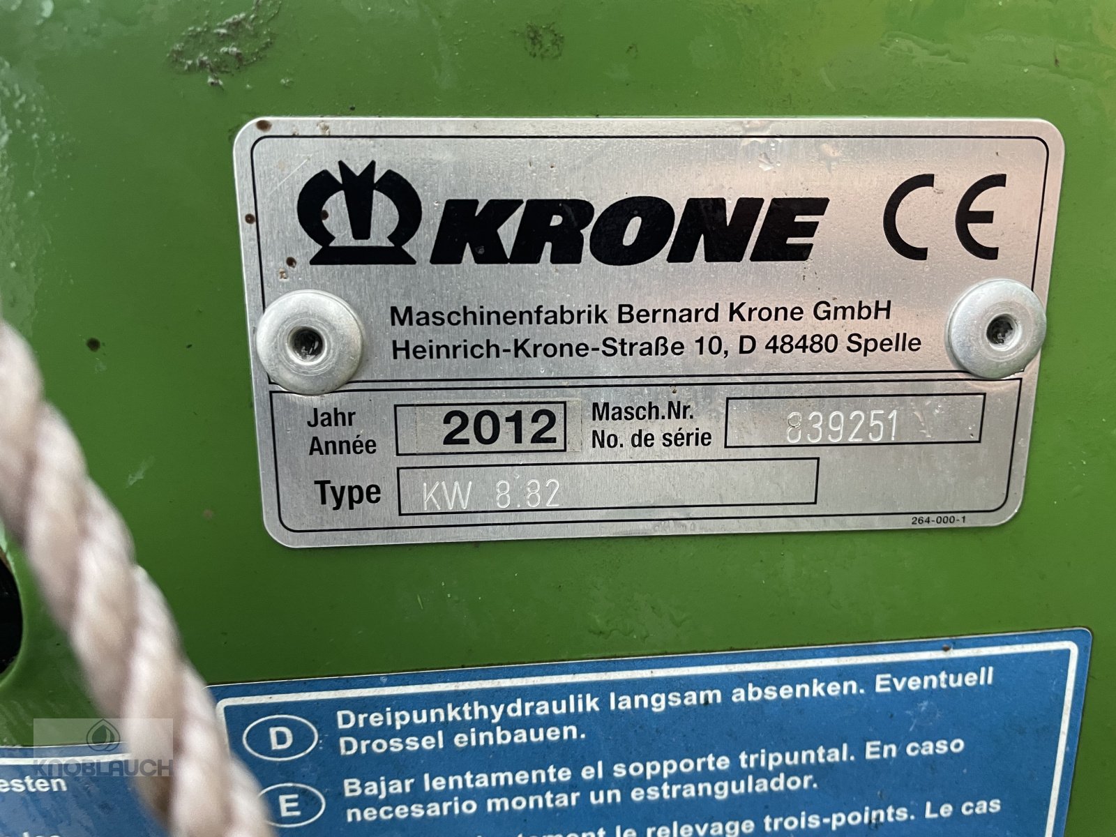 Kreiselheuer des Typs Krone KW 8.82/8, Gebrauchtmaschine in Ringsheim (Bild 10)