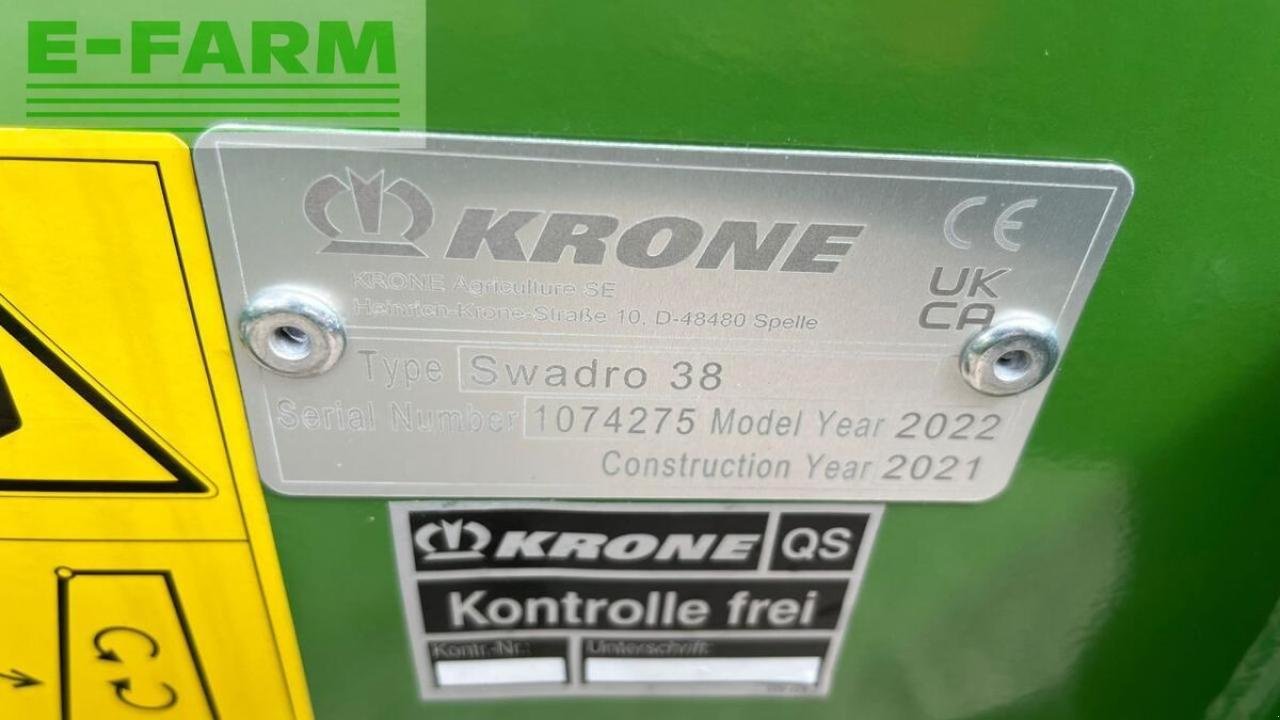 Kreiselheuer typu Krone swadro 38, Gebrauchtmaschine w ANRODE / OT LENGEFELD (Zdjęcie 2)