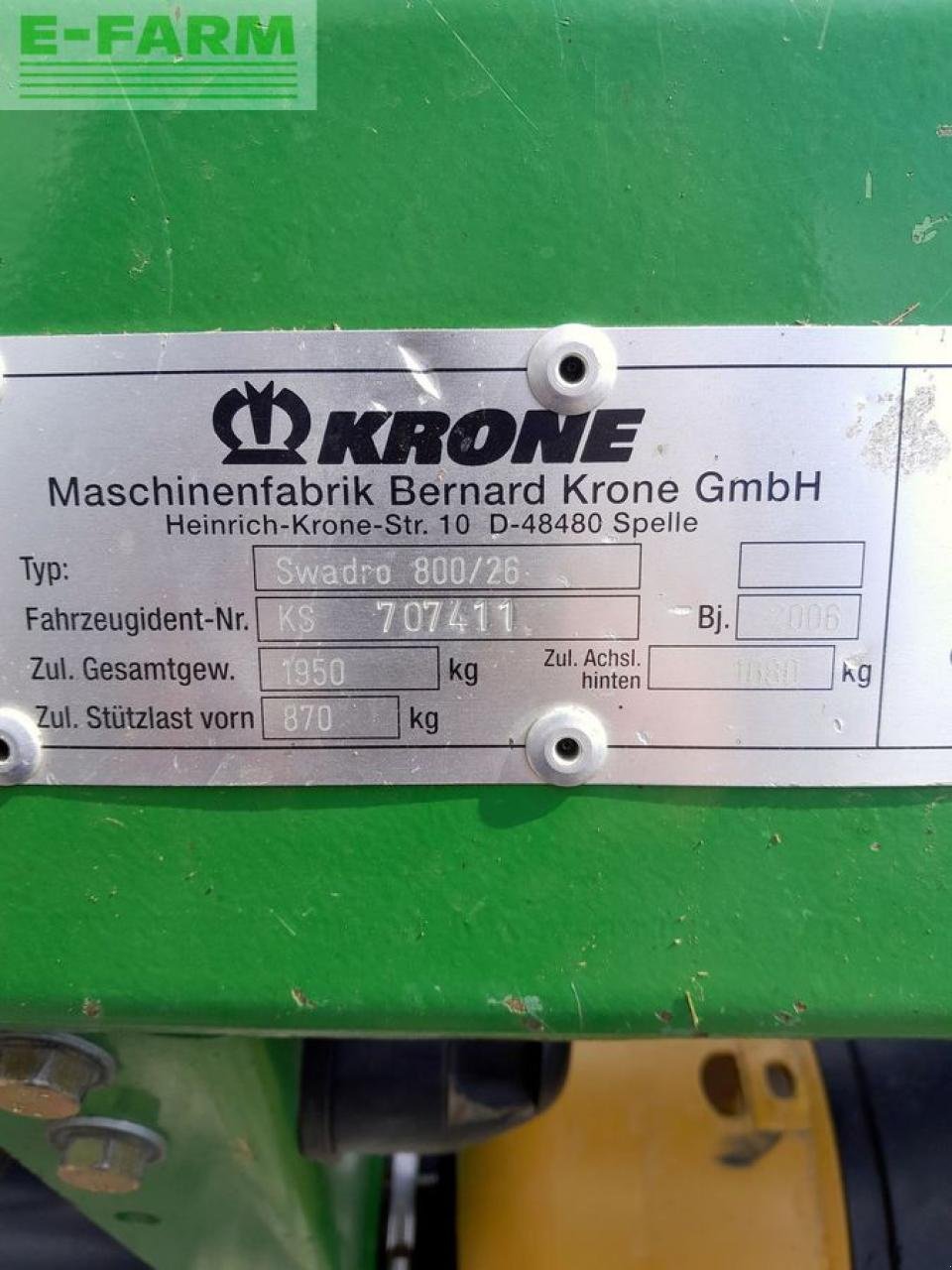 Kreiselheuer типа Krone swadro 800/26, Gebrauchtmaschine в SALZBURG (Фотография 10)