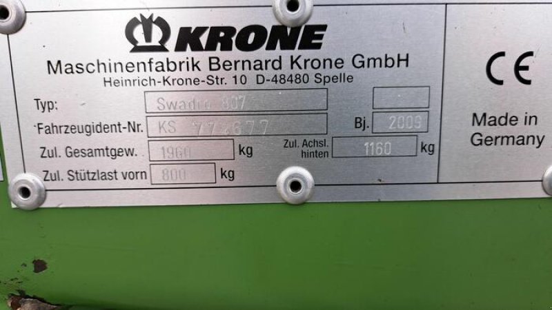 Kreiselheuer του τύπου Krone Swadro 807, Gebrauchtmaschine σε Münster (Φωτογραφία 5)