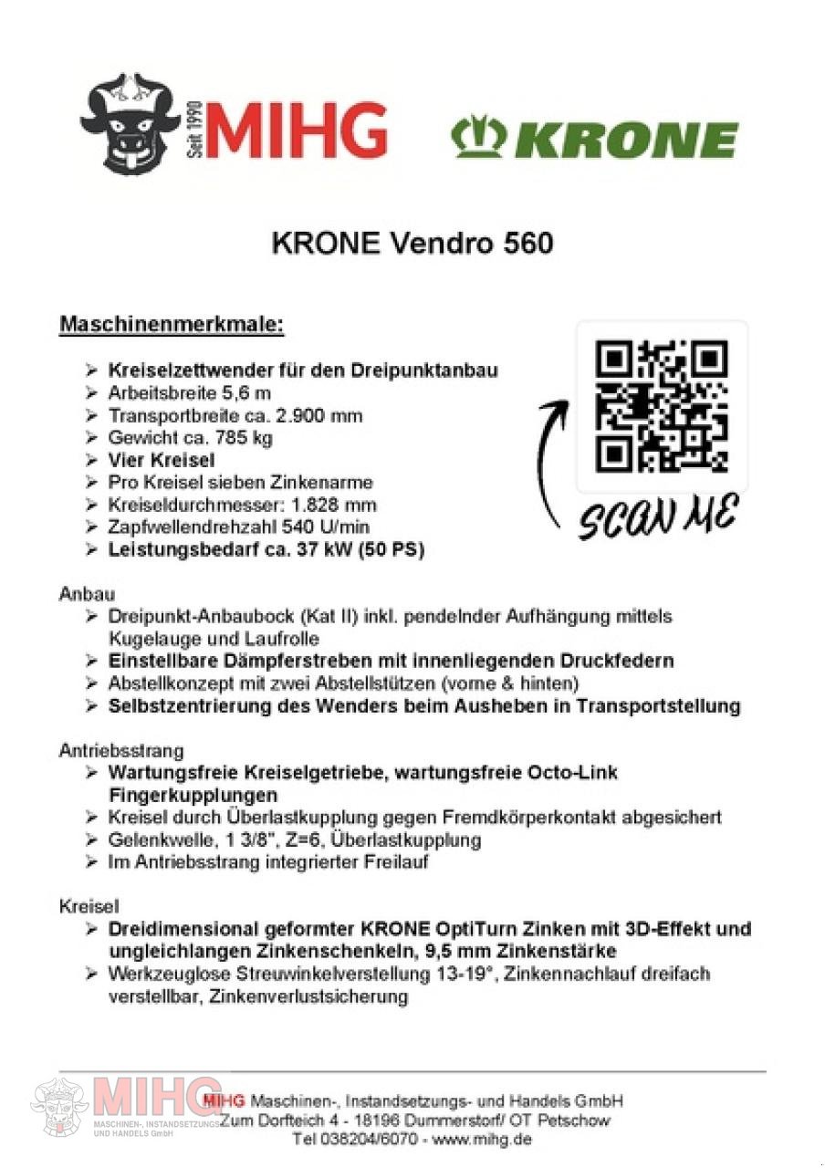 Kreiselheuer des Typs Krone VENDRO 560, Neumaschine in Dummerstorf OT Petschow (Bild 1)