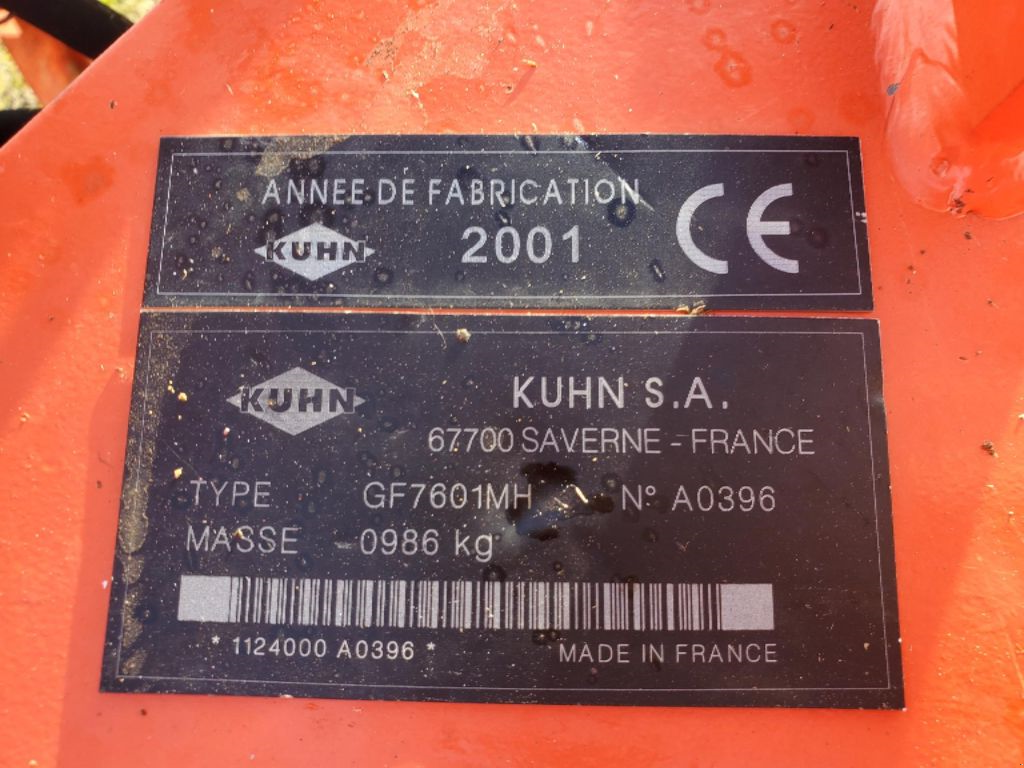 Kreiselheuer Türe ait Kuhn 7601 MH, Gebrauchtmaschine içinde Montauban (resim 4)