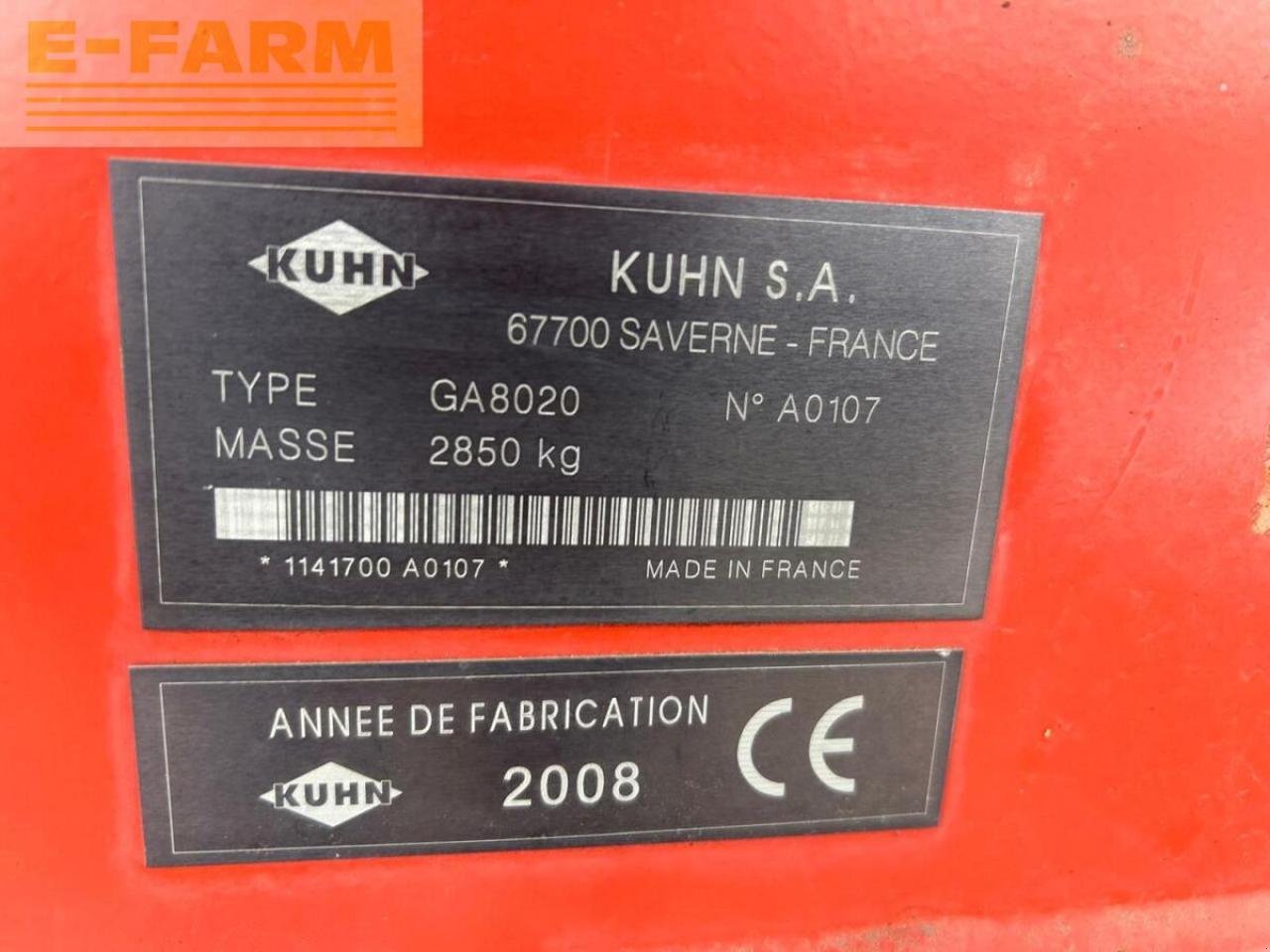 Kreiselheuer za tip Kuhn ga 8020, Gebrauchtmaschine u ANRODE / OT LENGEFELD (Slika 7)