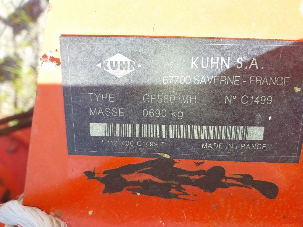 Kreiselheuer типа Kuhn GF 5801 MH, Gebrauchtmaschine в BELLAC (Фотография 11)