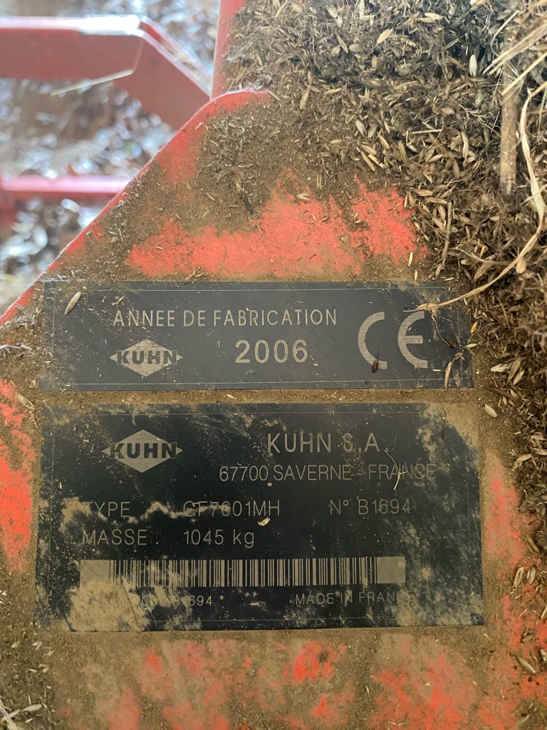 Kreiselheuer Türe ait Kuhn GF 7601 MH, Gebrauchtmaschine içinde UZERCHE (resim 6)