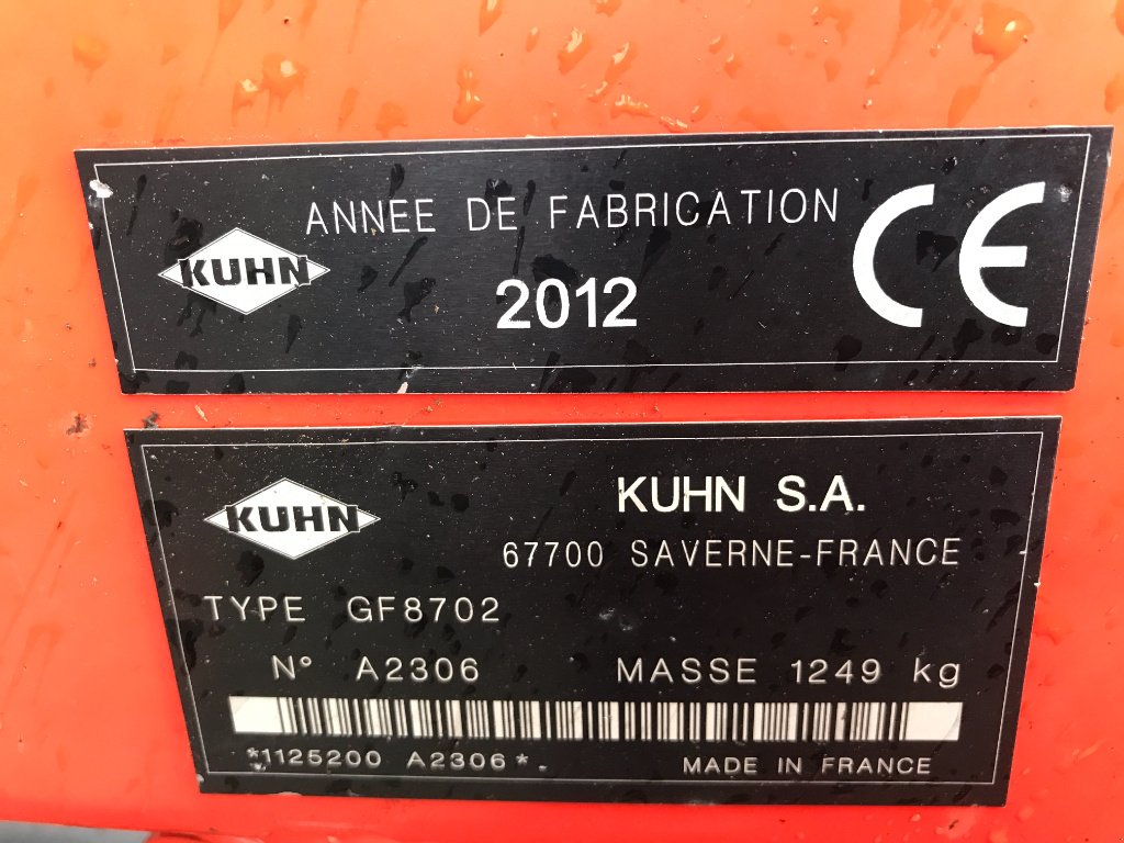 Kreiselheuer от тип Kuhn GF 8702 DESTOCKAGE, Gebrauchtmaschine в UZERCHE (Снимка 10)