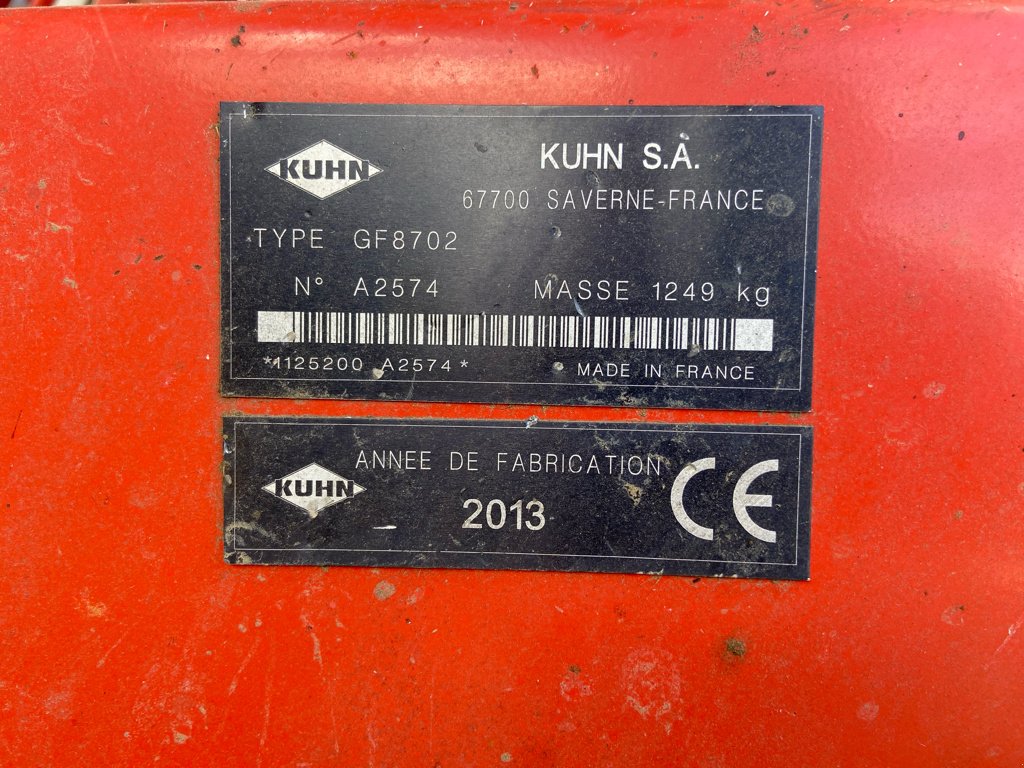 Kreiselheuer a típus Kuhn GF8702, Gebrauchtmaschine ekkor: YTRAC (Kép 5)