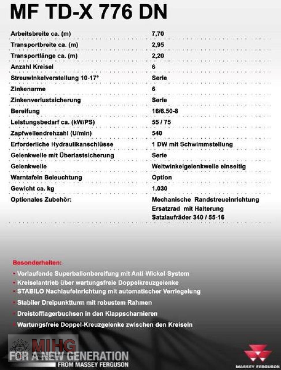 Kreiselheuer del tipo Massey Ferguson TD 776 X, Neumaschine en Dummerstorf OT Petschow (Imagen 3)