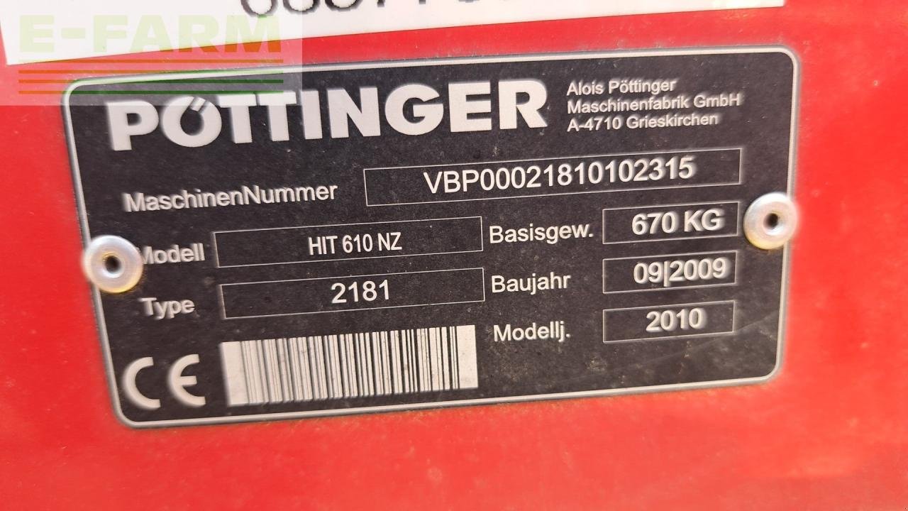 Kreiselheuer typu Pöttinger Hit 610NZ, Gebrauchtmaschine w REDLHAM (Zdjęcie 10)