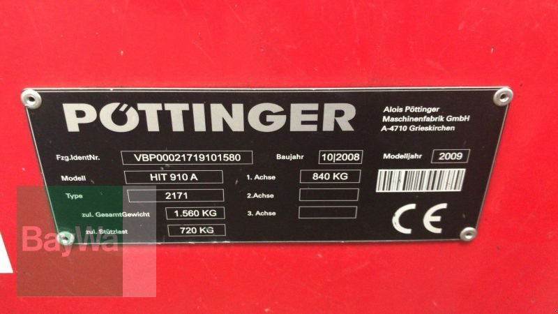 Kreiselheuer typu Pöttinger HIT 910 A, Gebrauchtmaschine w Mindelheim (Zdjęcie 13)