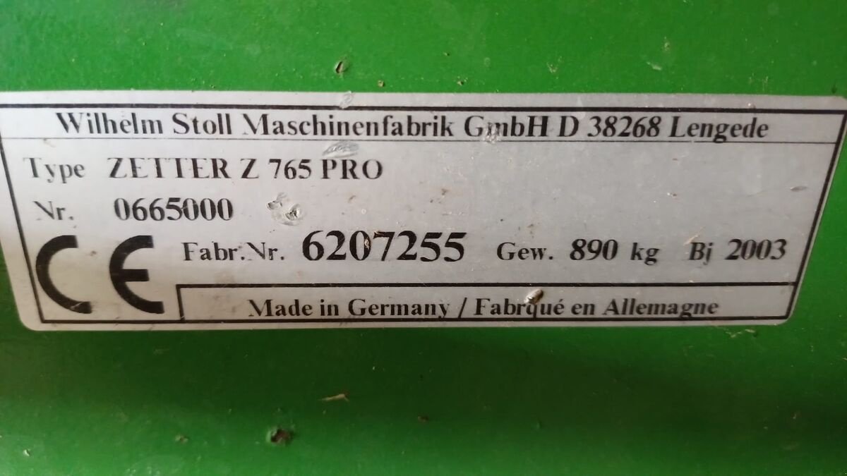 Kreiselheuer του τύπου Stoll Z 765 PRO, Gebrauchtmaschine σε Bergheim (Φωτογραφία 5)