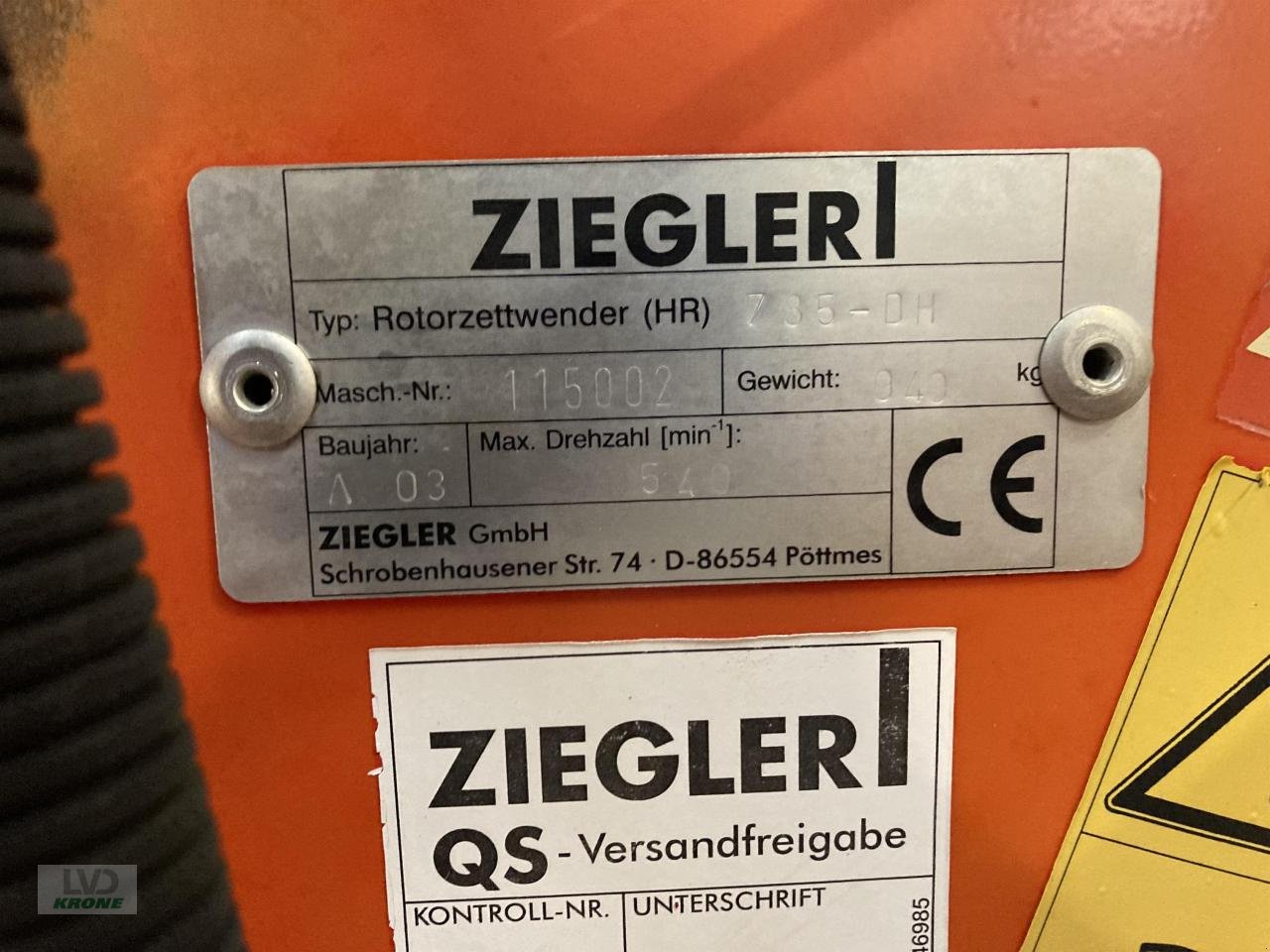 Kreiselheuer typu Ziegler HR785DH, Gebrauchtmaschine v Spelle (Obrázok 10)