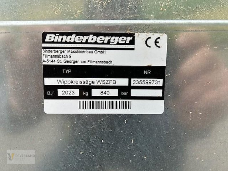 Kreissäge & Wippsäge typu Binderberger WSZFB, Gebrauchtmaschine v Colmar-Berg (Obrázek 7)