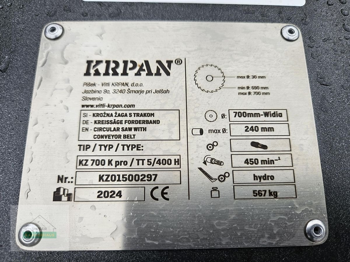 Kreissäge & Wippsäge Türe ait Sonstige Krpan KZ 700K pro TT5 400H, Neumaschine içinde Wies (resim 3)