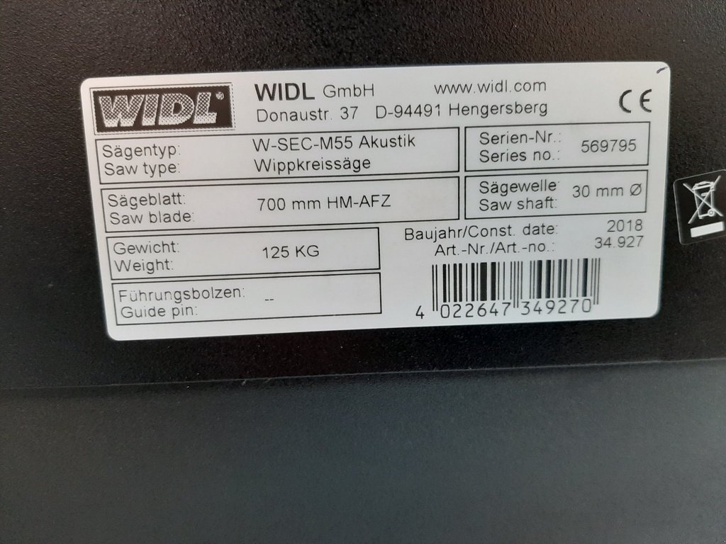 Kreissäge & Wippsäge του τύπου Widl W-SEC-M55 Akustik, Neumaschine σε Bühl (Φωτογραφία 3)