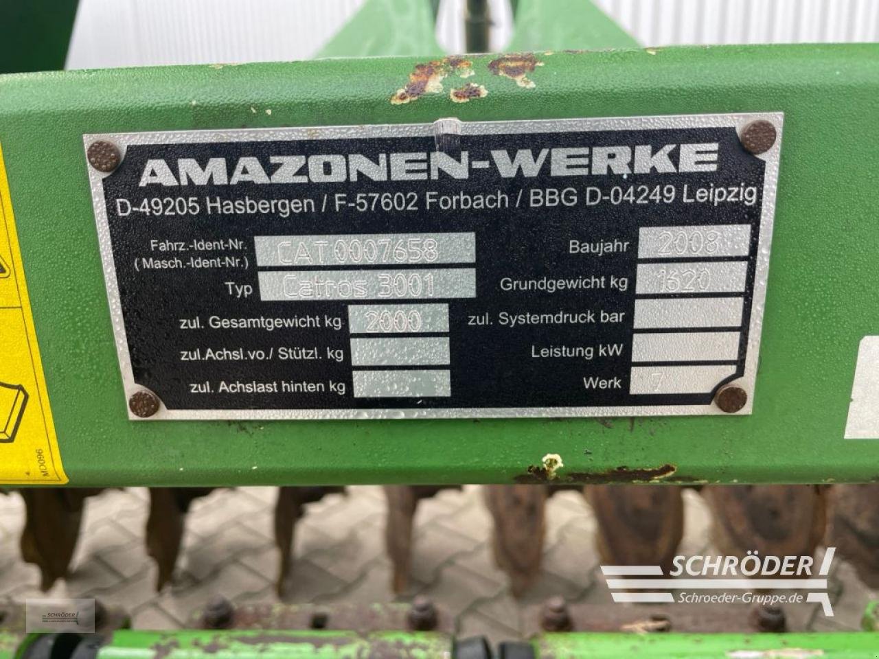 Kurzscheibenegge typu Amazone CATROS 3001, Gebrauchtmaschine v Wildeshausen (Obrázok 8)