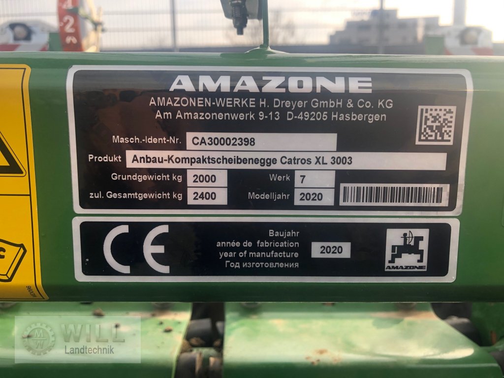 Kurzscheibenegge del tipo Amazone Catros 3003 XL, Gebrauchtmaschine en Rudendorf (Imagen 4)