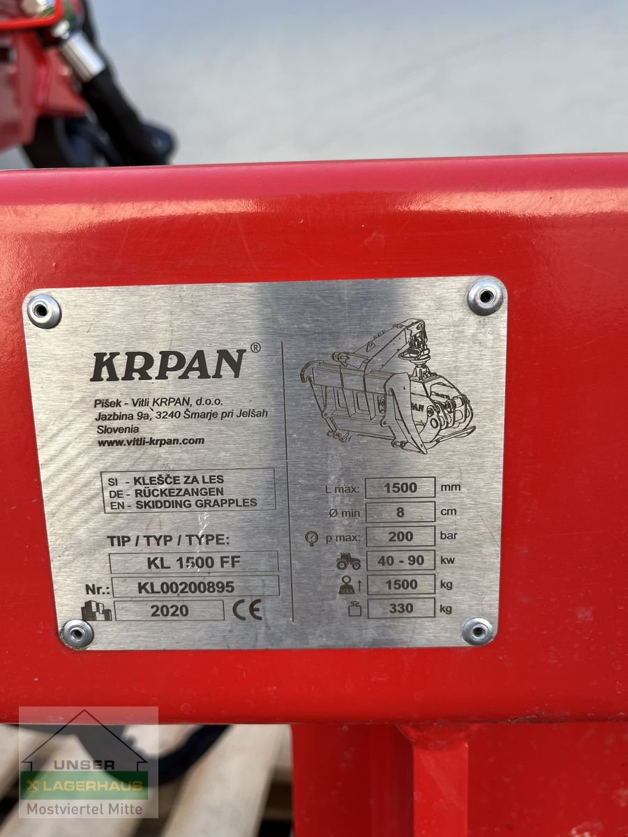 Ladekrane & Rückezange van het type Krpan KL 1500 FF, Gebrauchtmaschine in Bergland (Foto 4)