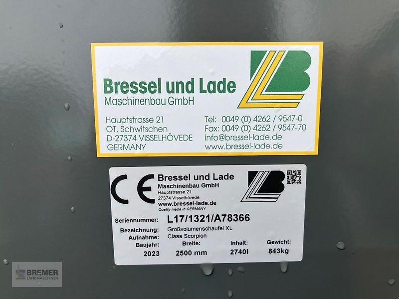 Ladeschaufel Türe ait Bressel & Lade Großvolumenschaufel XL  CLAAS SCORPION  WEIDEMANN  KRAMER, Vorführmaschine içinde Asendorf (resim 12)