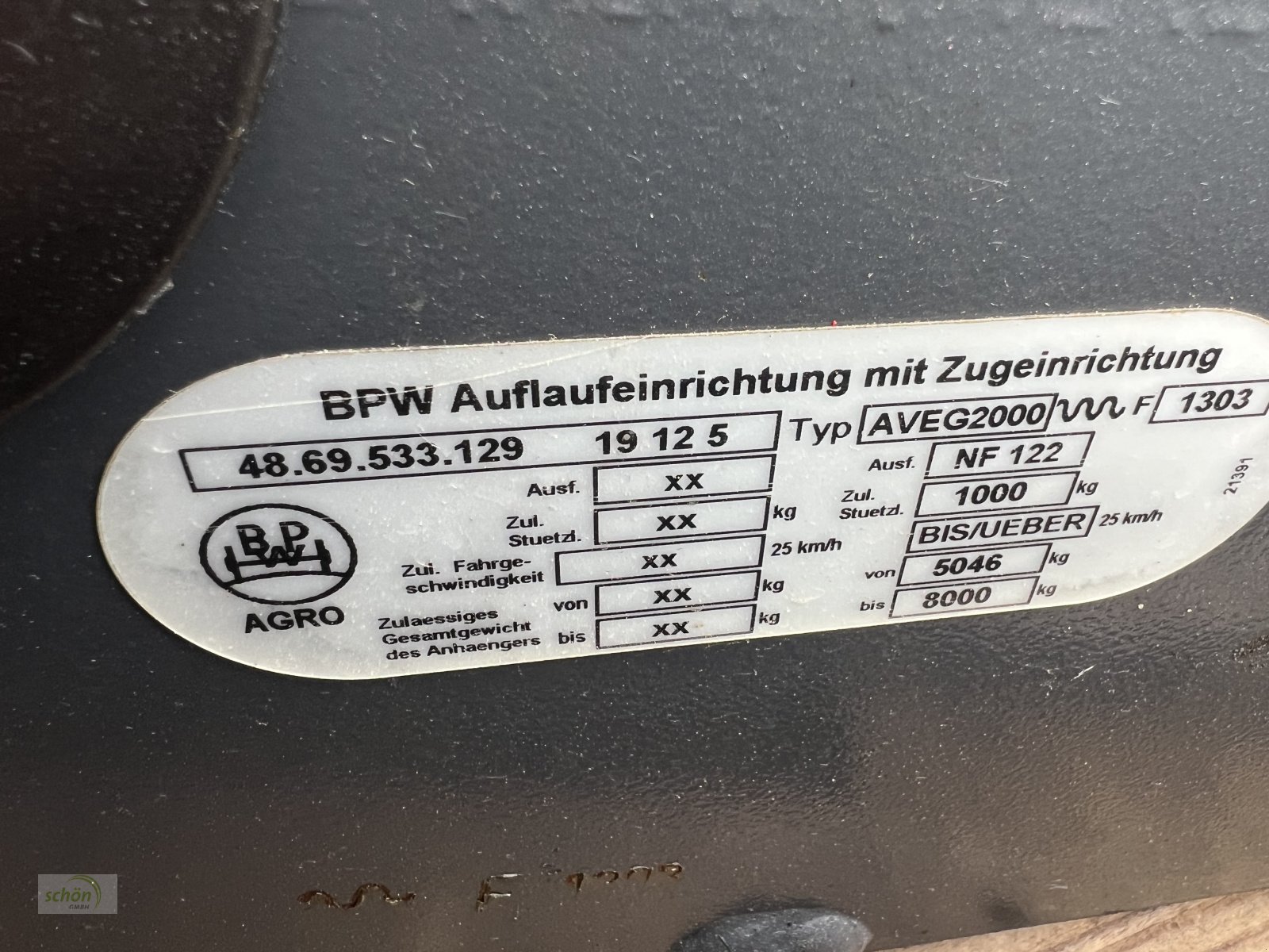 Ladewagen του τύπου Deutz-Fahr BPW AVEG 2000 NF 122 F 1303 Auflaufeinrichtung mit Zugeinrichtung, Deichsel, Zugöse, Neumaschine σε Burgrieden (Φωτογραφία 6)