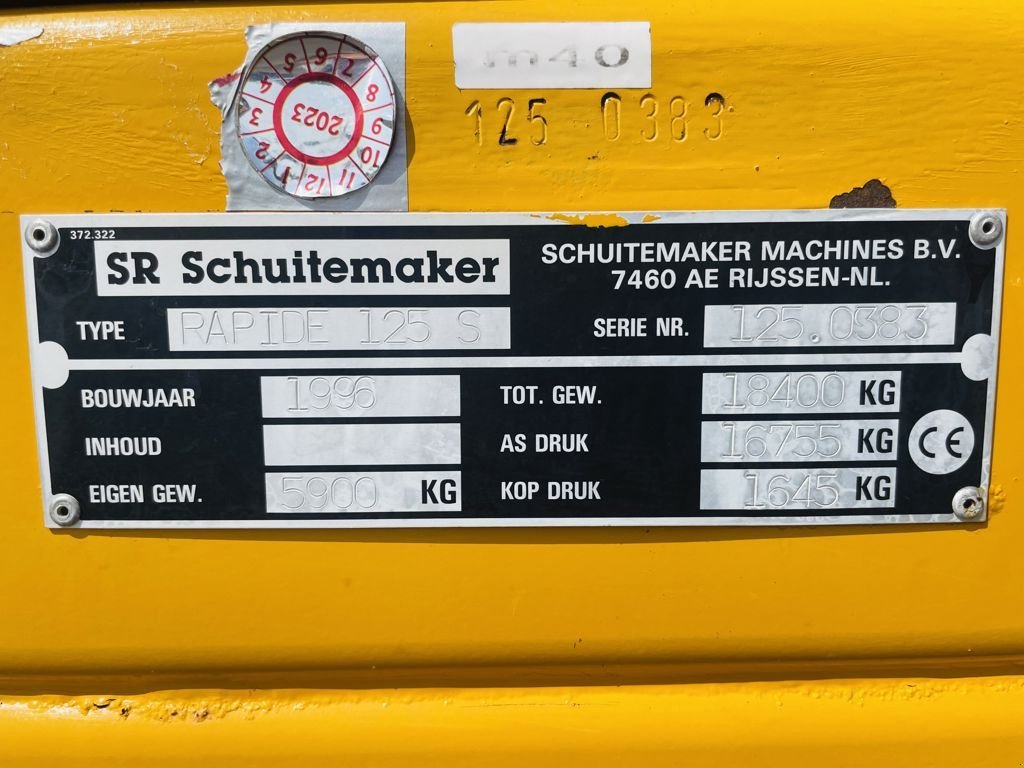 Ladewagen typu Schuitemaker Rapide 125 S Opraapwagen / Ladewagen, Gebrauchtmaschine w BOEKEL (Zdjęcie 11)