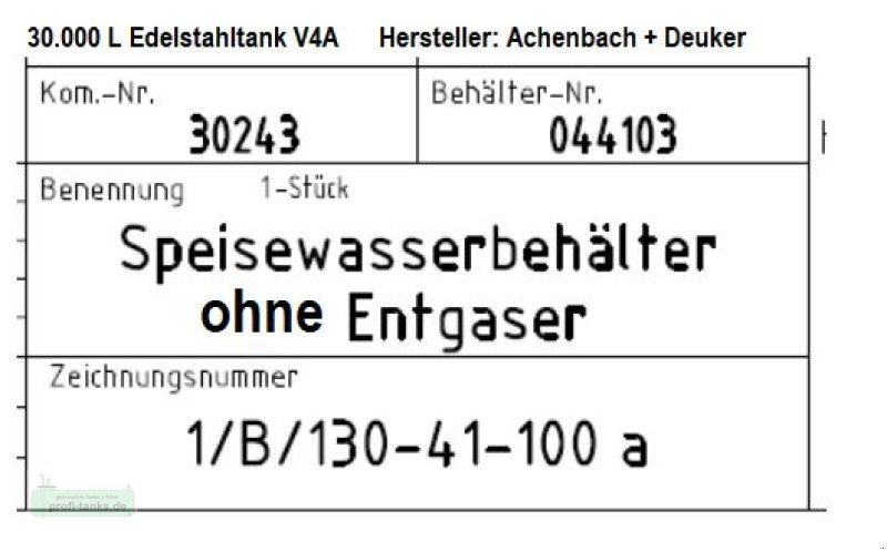 Lagertank des Typs Sonstige V22 gebrauchter 30.000 Liter V4A Edelstahltank Wassertank Chemietank Zisterne Lagertank, Gebrauchtmaschine in Hillesheim (Bild 13)