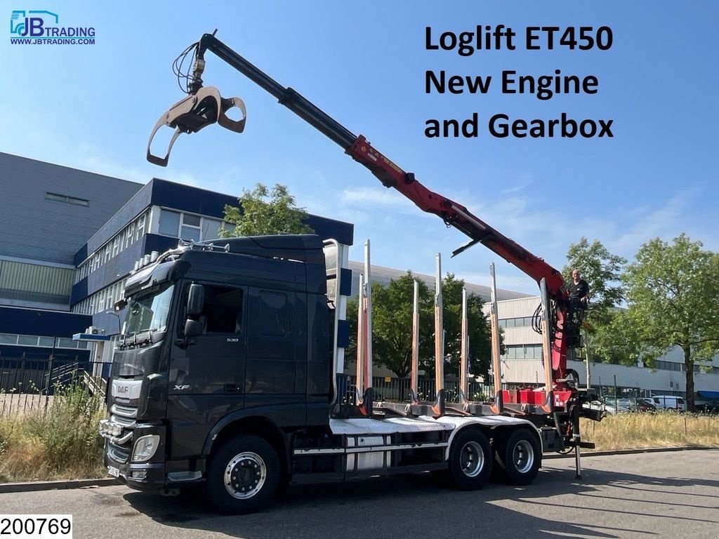 LKW tip DAF XF 530 6x4, Wood transport, Retarder, Loglift ET450, Gebrauchtmaschine in Ede (Poză 1)