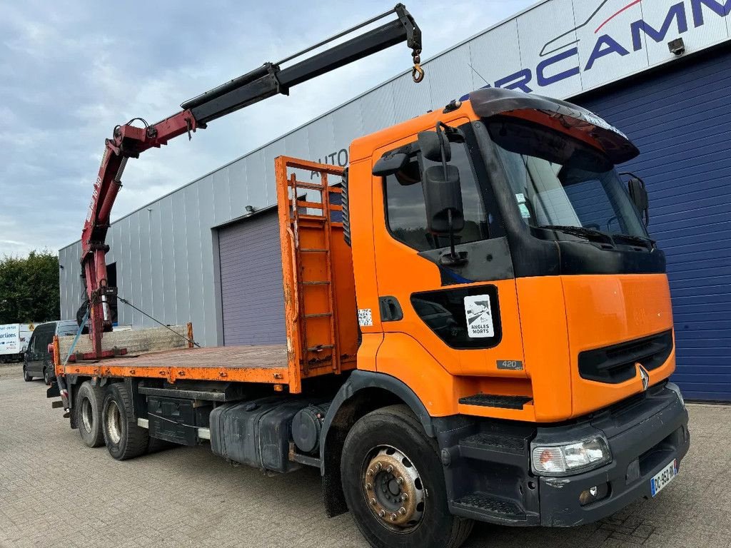 LKW of the type Renault Premium 420 **FLATBED + HMF CRANE**, Gebrauchtmaschine in Kessel (Picture 5)