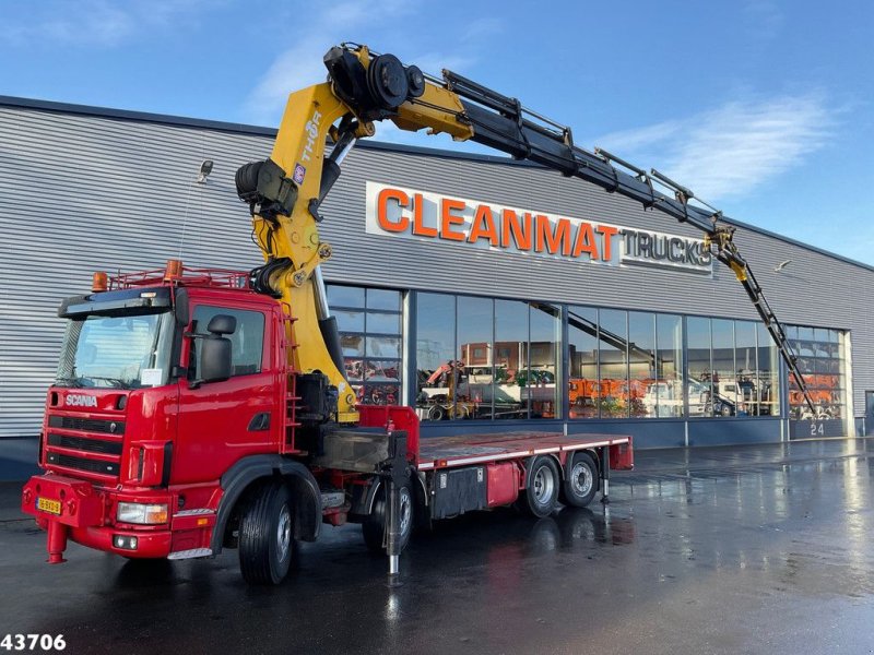 LKW tip Scania R 124.420 HMF 80 Tonmeter laadkraan + Fly-Jib, Gebrauchtmaschine in ANDELST (Poză 1)