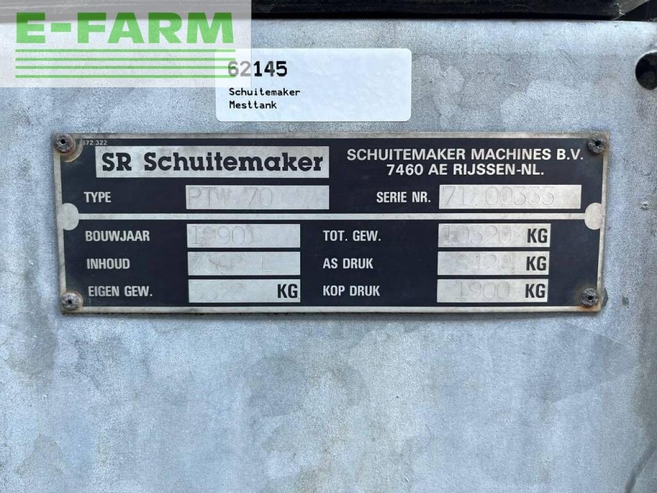 LKW типа Schuitemaker ptw 70 + opti-ject 5,2, Gebrauchtmaschine в ag BROEKLAND (Фотография 8)