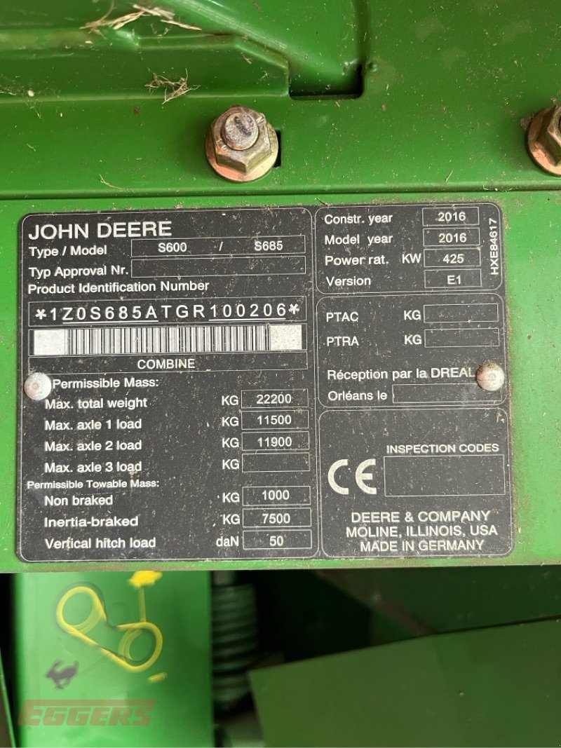 Mähdrescher van het type John Deere S 685i, Gebrauchtmaschine in Suhlendorf (Foto 23)