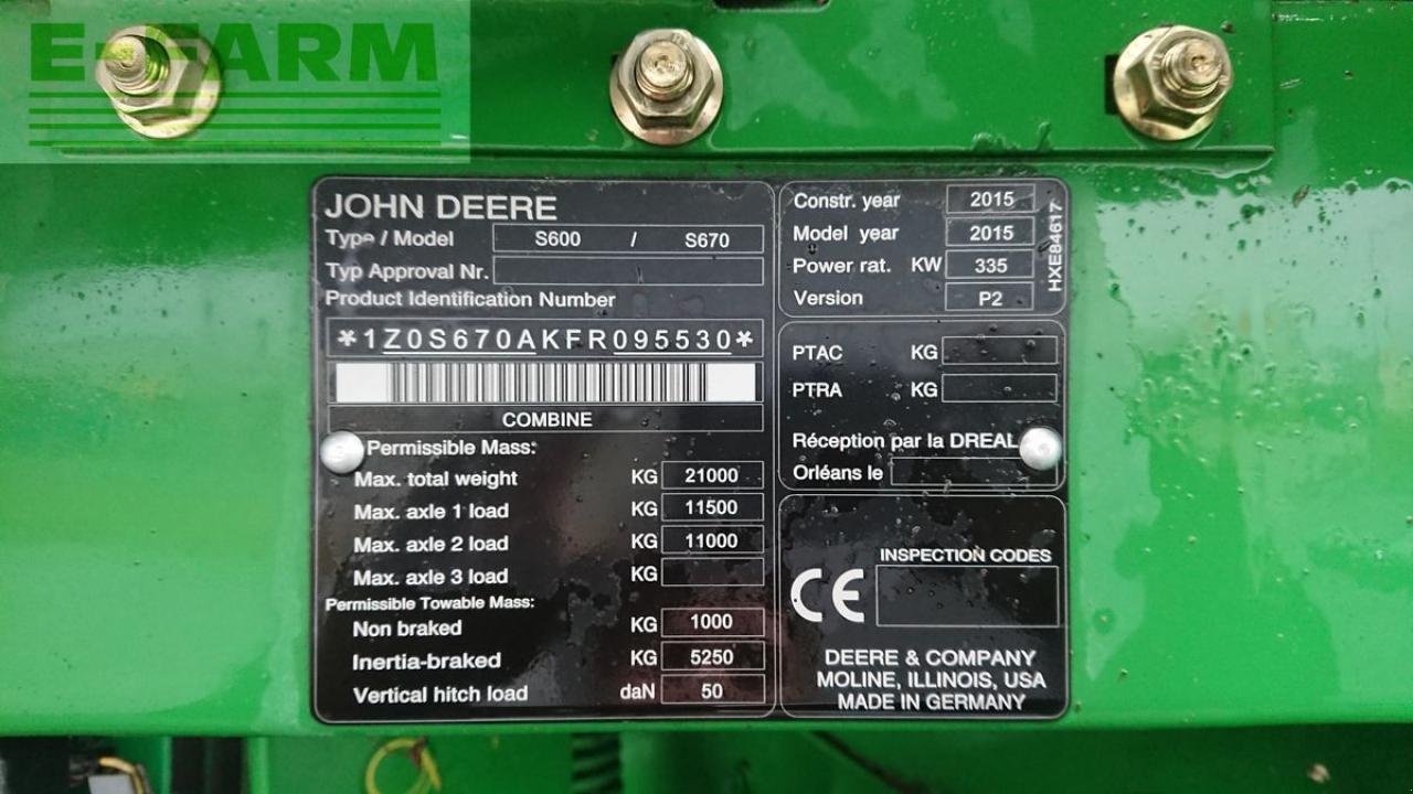 Mähdrescher del tipo John Deere s670 4wd + macdon fd75, Gebrauchtmaschine en ILZ (Imagen 7)