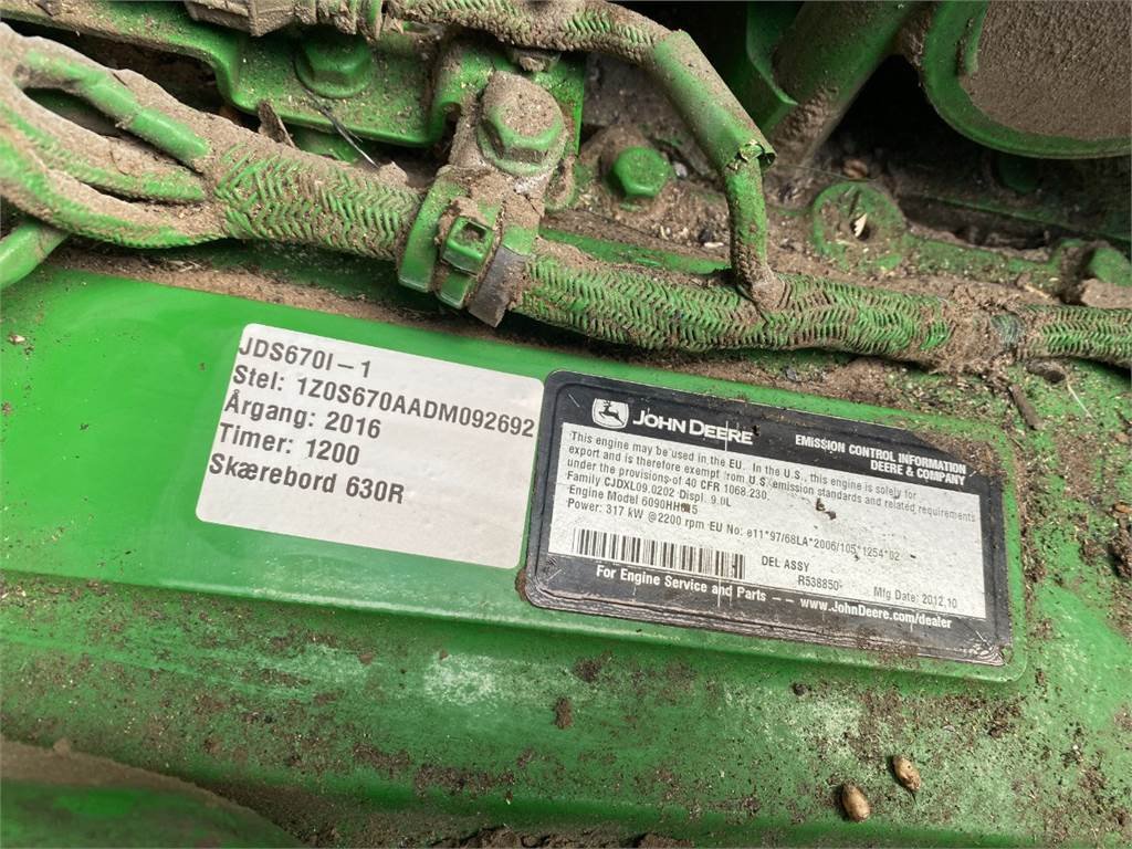 Mähdrescher Türe ait John Deere S670I, Gebrauchtmaschine içinde Hemmet (resim 19)