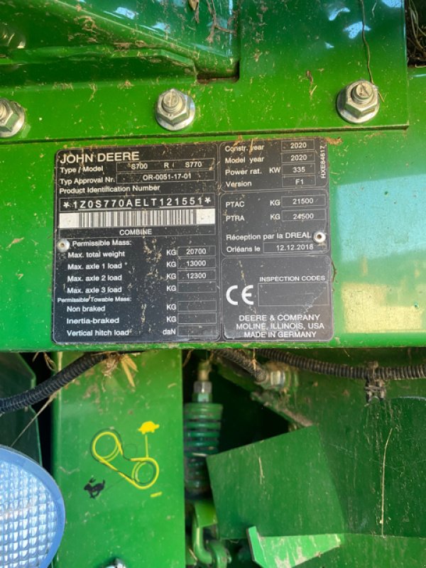 Mähdrescher typu John Deere S770, Gebrauchtmaschine v VERT TOULON (Obrázek 5)