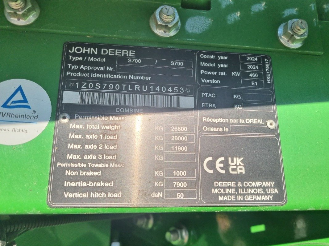 Mähdrescher типа John Deere S790 MY24 ProD 30, Gebrauchtmaschine в Neubrandenburg (Фотография 13)