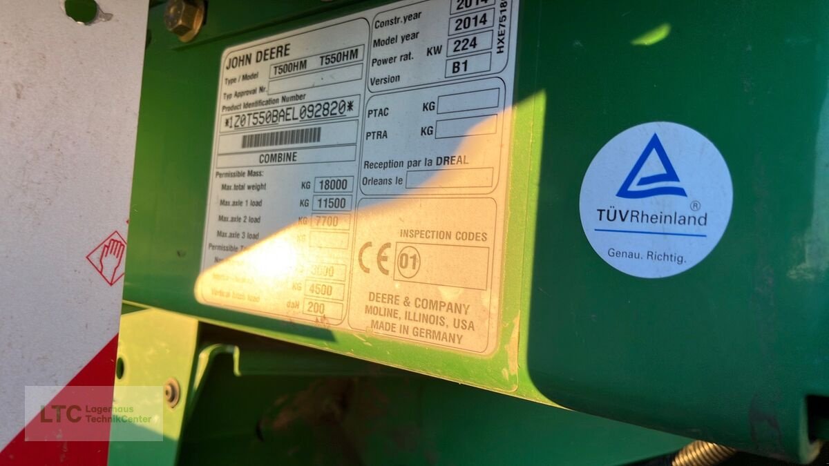 Mähdrescher des Typs John Deere T550 HM, Gebrauchtmaschine in Redlham (Bild 14)