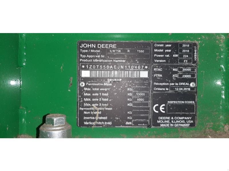 Mähdrescher του τύπου John Deere T550, Gebrauchtmaschine σε ANTIGNY (Φωτογραφία 10)