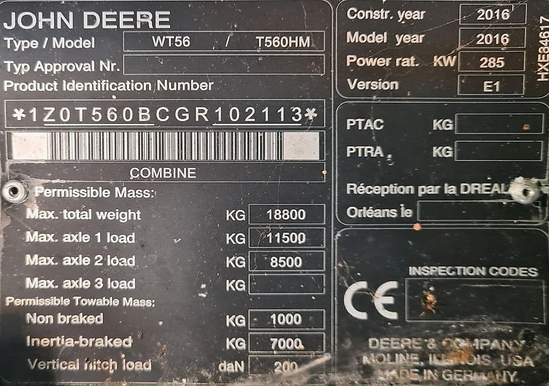 Mähdrescher Türe ait John Deere T560 HM Einzelteile, Gebrauchtmaschine içinde Fürstenstein (resim 18)